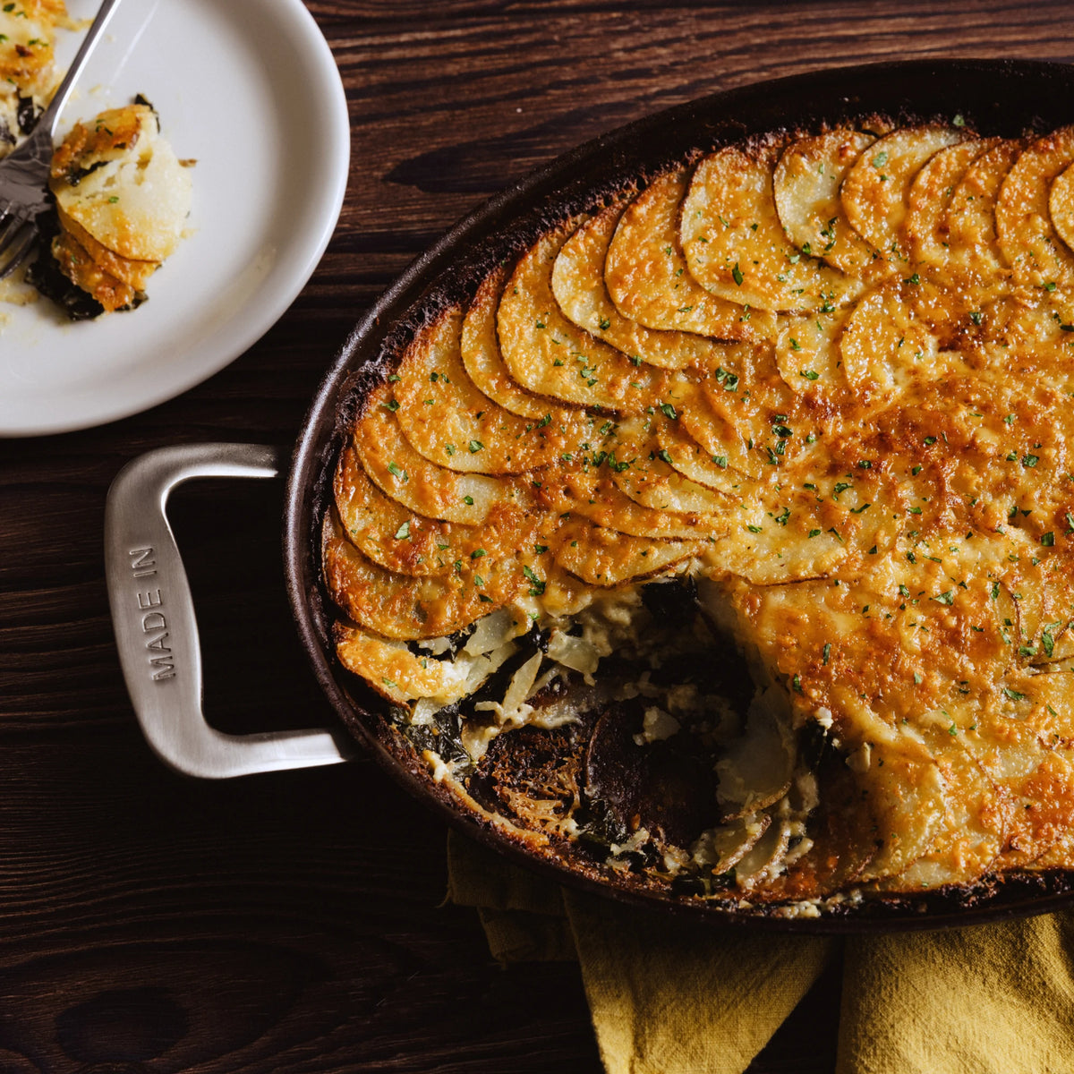 14" Seasoned Carbon Steel Gratin Dish