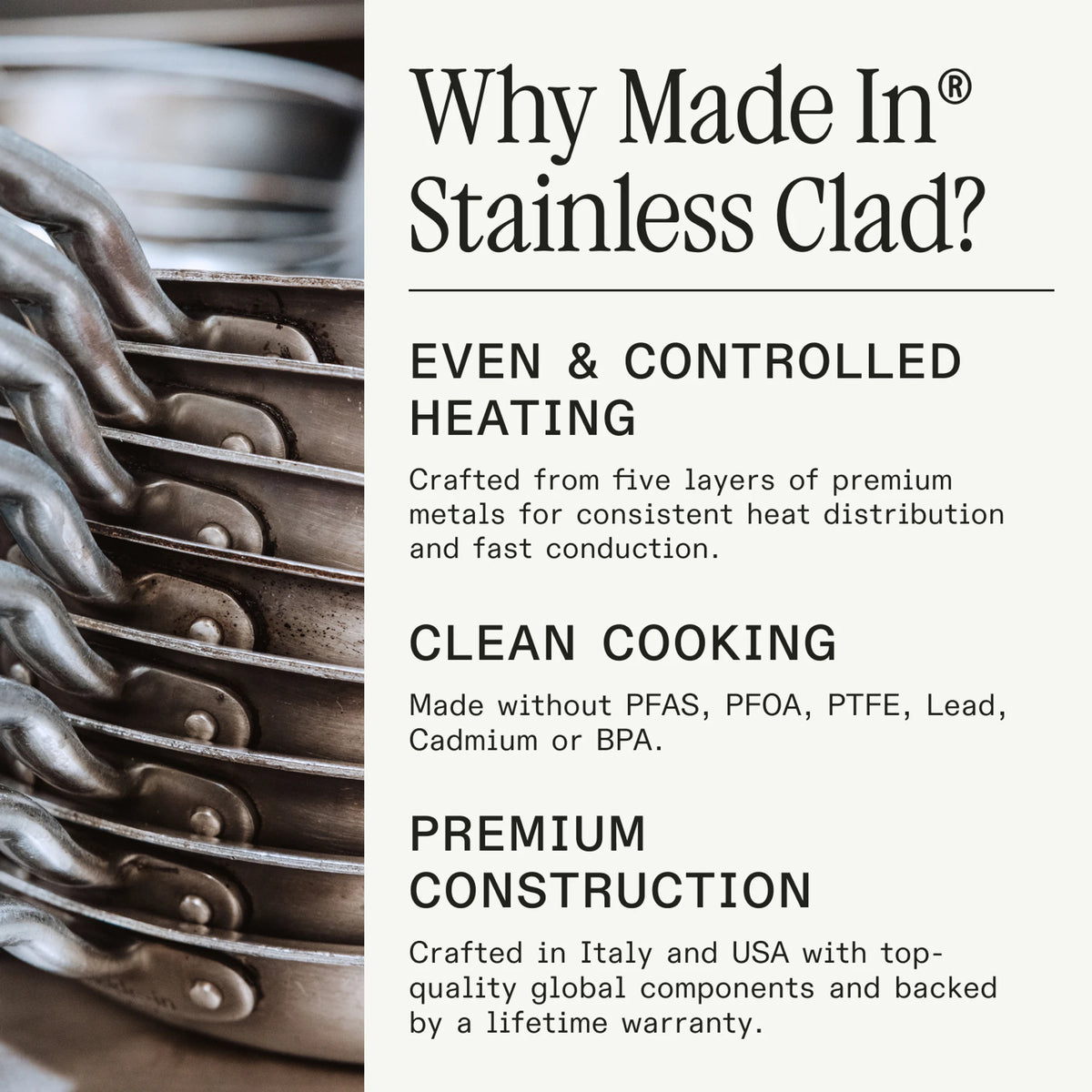Stainless Clad Frying Pan Set